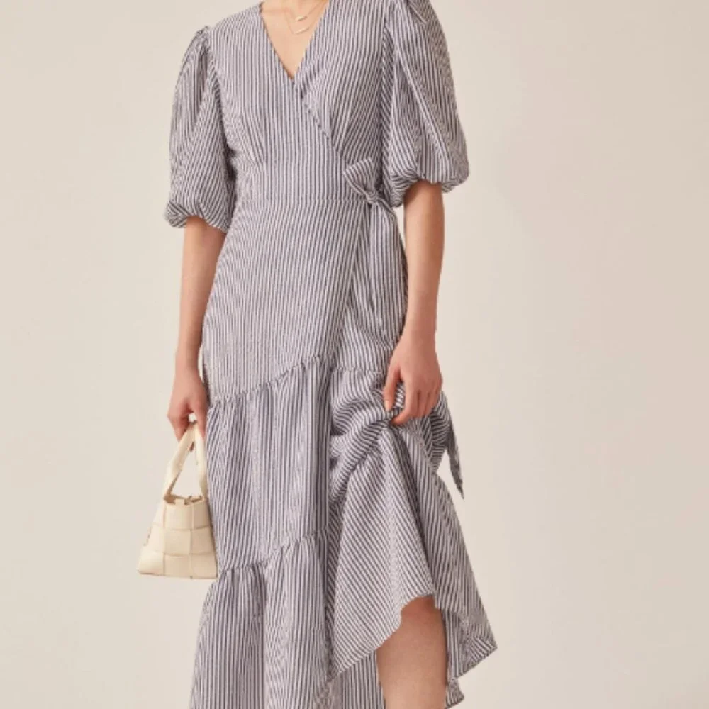Hutch V-Neck Tiered Wrap Midi Dress - Picture 9 of 11